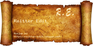 Reitter Edit névjegykártya